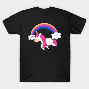 Kawaii Unicorn with Rainbow, Love Unicorns T-Shirt